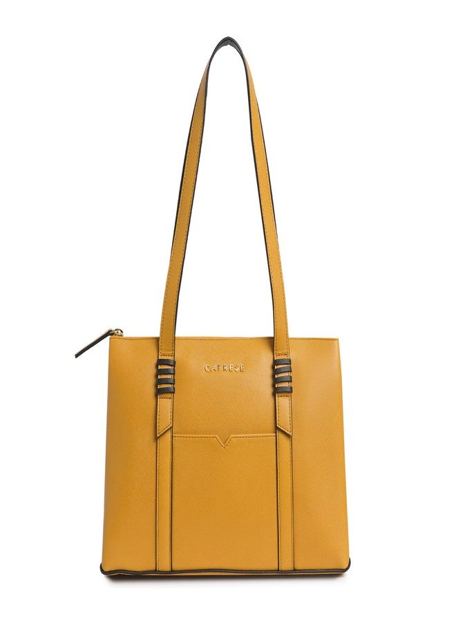 Caprese Roma Tote Medium Yellow Bag for Women|Stylish, Durable, Multi-Compartment Design for Work, Travel, Shopping |Comfortable Straps Shoulder Bag, Ideal for Laptop & Essentials - Image 1